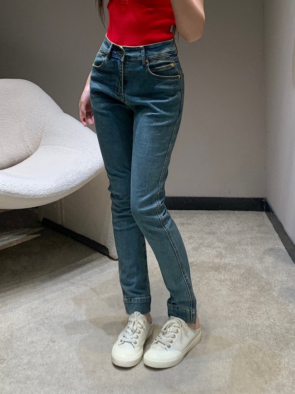 루이비통 빈티지 워싱 스키니 진 001-183312