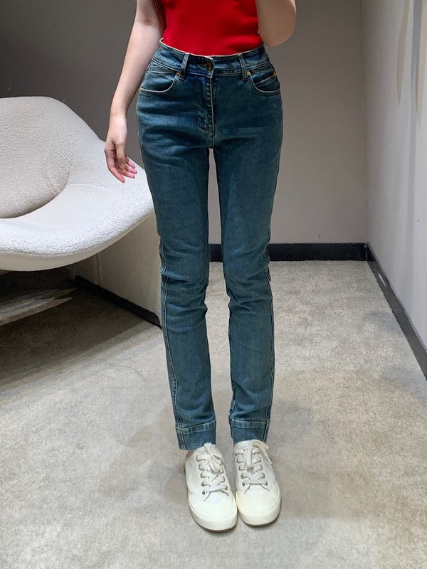 루이비통 빈티지 워싱 스키니 진 001-183312