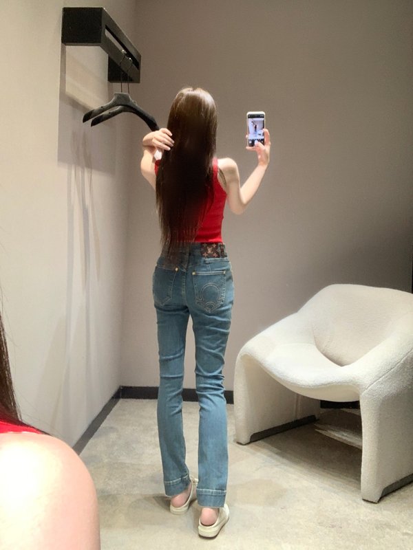 루이비통 빈티지 워싱 스키니 진 001-183312