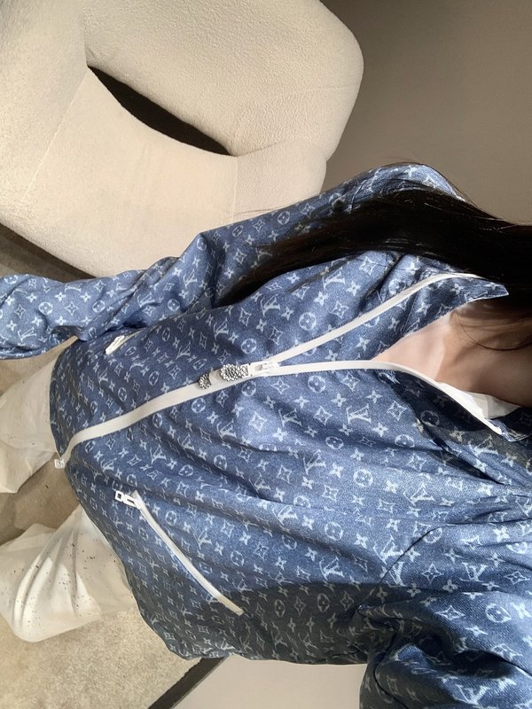 루이비통 모노그램 프린트 후드 트렌치 코트 001-183318