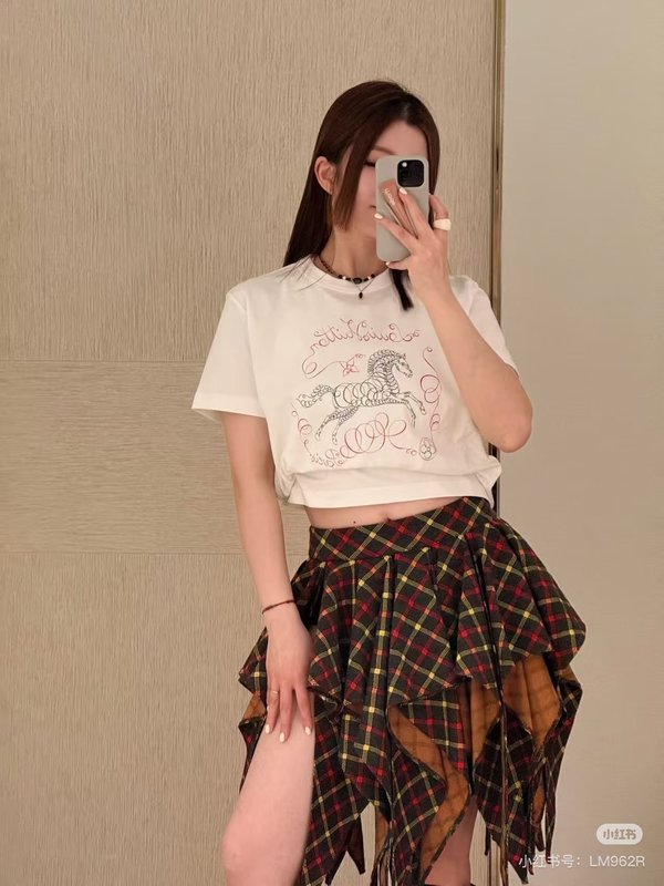 루이비통 말의 해 한정판 프린트 라운드넥 반팔 티셔츠 001-183320
