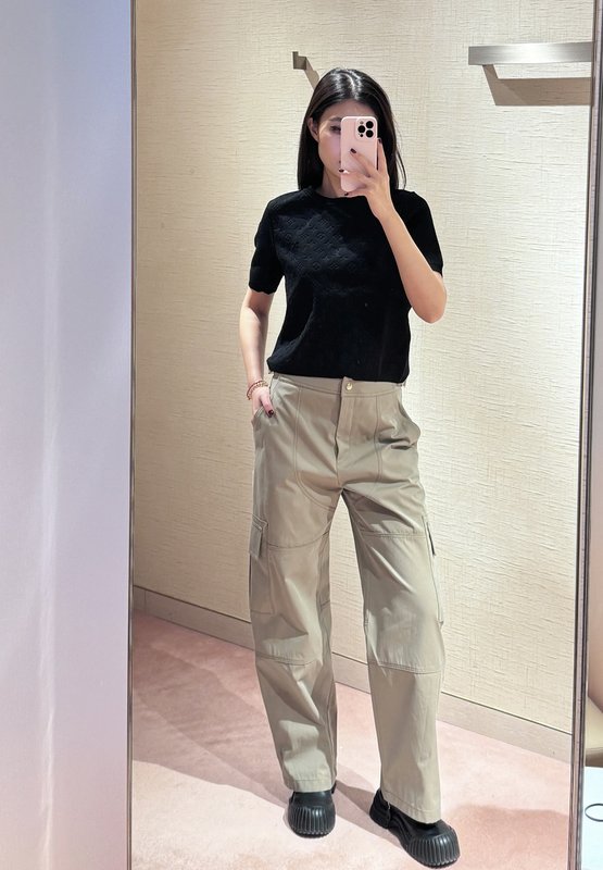 루이비통 봄여름 자카드 반팔 티셔츠 001-183338
