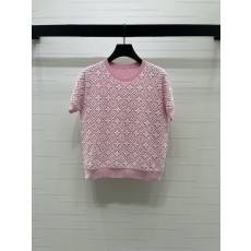 루이비통 자카드 라운드 니트 반팔 001-183340