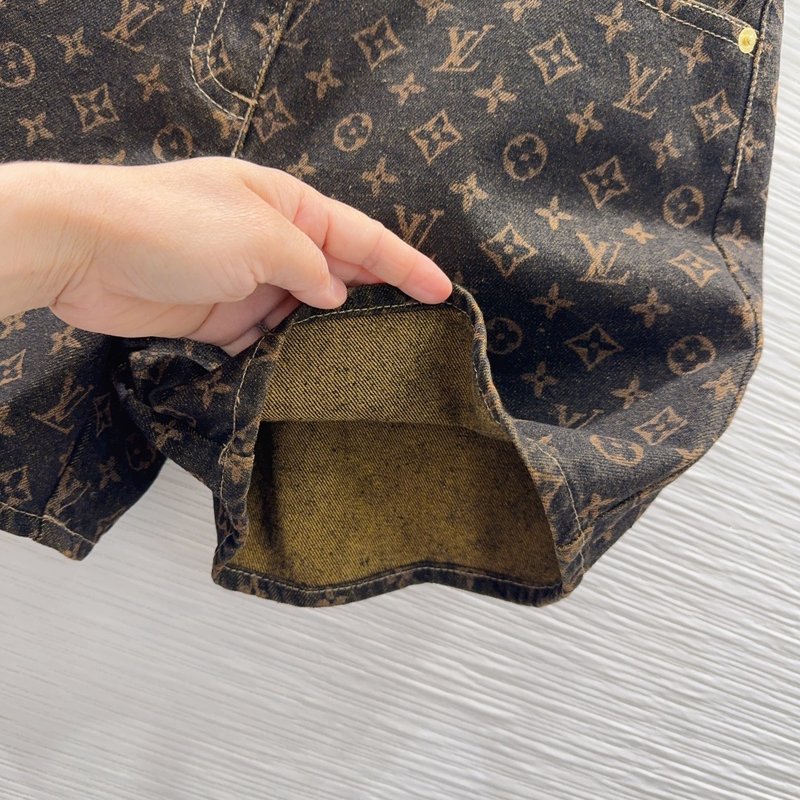 루이비통 뉴 레이저 프린트 데님 쇼츠 001-183376