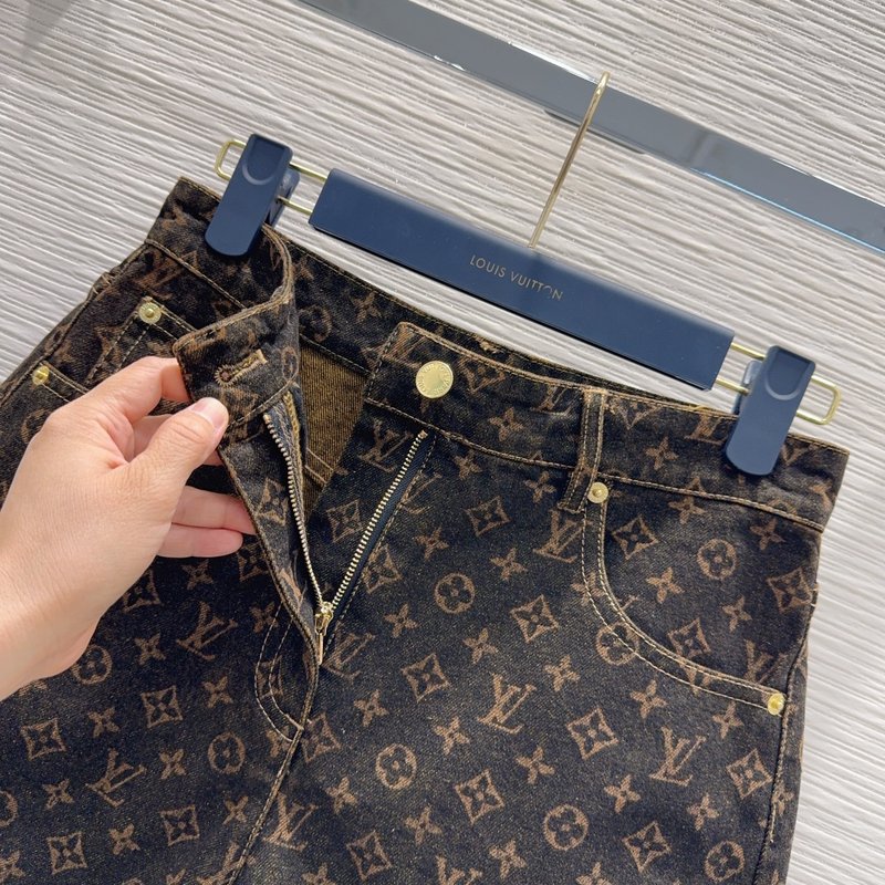 루이비통 뉴 레이저 프린트 데님 쇼츠 001-183376