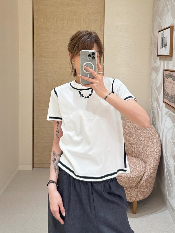 루이비통 그래피티 3D 체인 프린트 라운드넥 반팔 티셔 001-183389