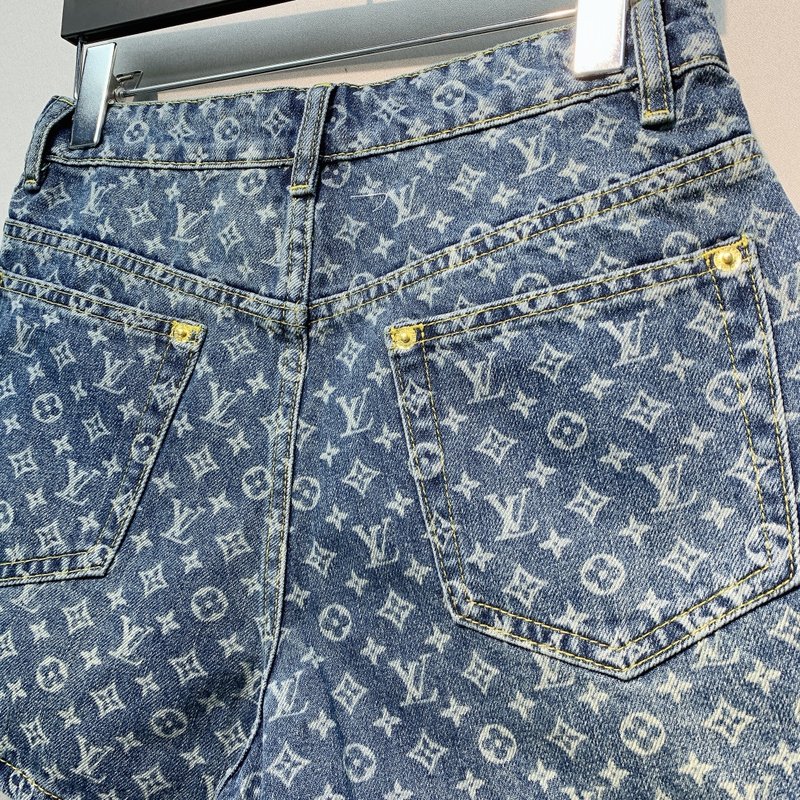 루이비통 모노그램 하이웨이스트 데님 숏팬츠 001-183395