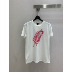 루이비통 프린트 레터 아이스크림 패턴 반팔 티셔츠 001-183438