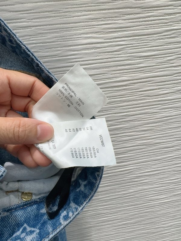 루이비통 데님 레이저 프린트 와이드 팬츠 001-183477
