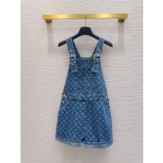 루이비통 데님 프린트 데님 오버롤 드레스 001-183478