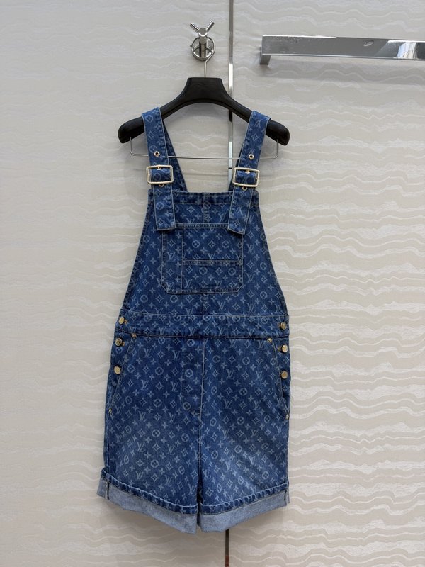 레트로 워싱 블루 데님 오버롤 팬츠 001-183504