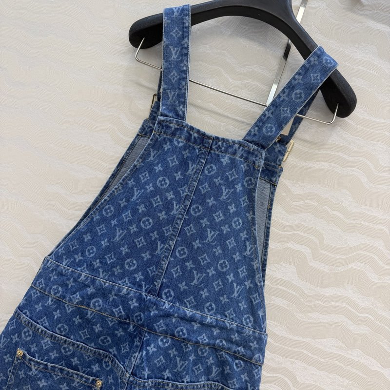 레트로 워싱 블루 데님 오버롤 팬츠 001-183504