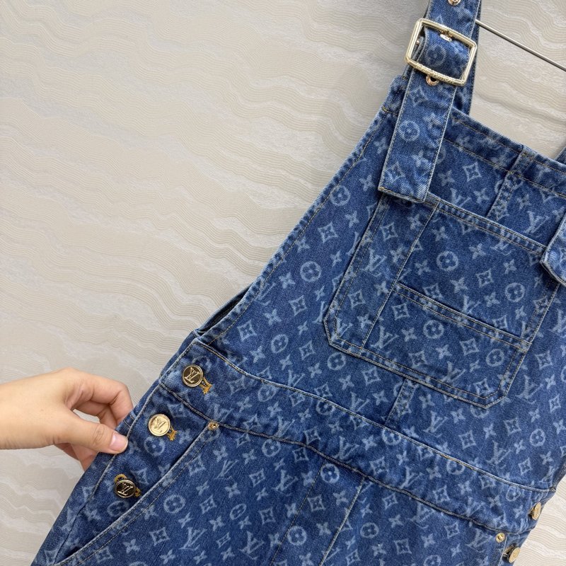 레트로 워싱 블루 데님 오버롤 팬츠 001-183504