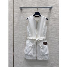 루이비통 뉴 화이트 민소매 원피스 001-183514