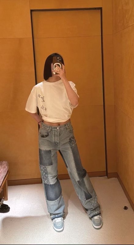 루이비통 빈티지 워싱 패치워크 데님 팬츠 001-183519