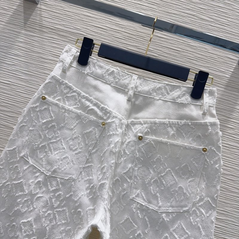 루이비통 여성 자카드 컷오프 미디엄 팬츠 001-183563
