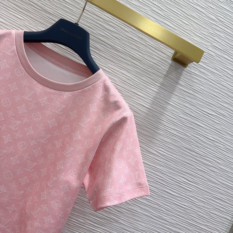 루이비통 여성 핑크 숏 티셔츠 001-183568