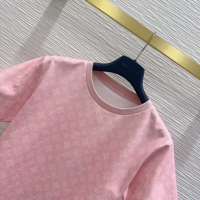루이비통 여성 핑크 숏 티셔츠 001-183568