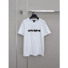 루이비통 자수 로고 라운드넥 반팔 티셔츠 001-183585