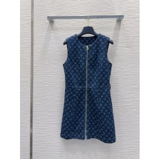 루이비통 데님 조끼 원피스 001-183593