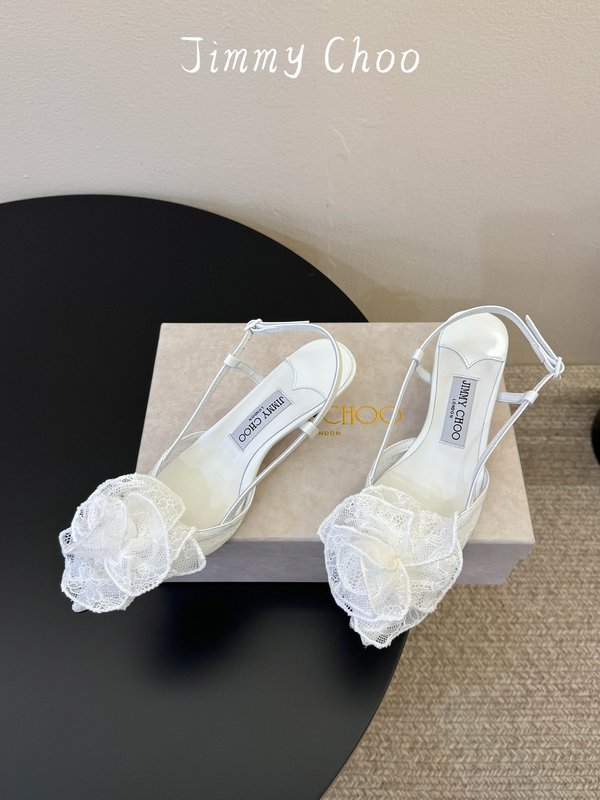 레이스 장미 뾰족코 스트랩 힐 샌들 001-183653
