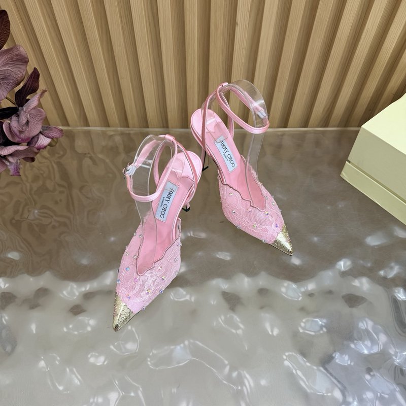 지미추 레이스 스팽글 뾰족구두 힐 샌들 001-183682