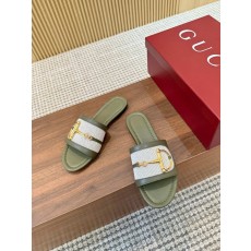 구찌 더블 G 캔버스 가죽 플립플롭 샌들 001-183719