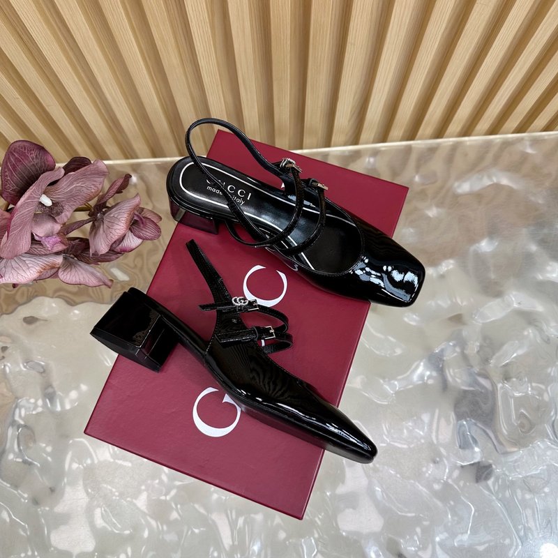 구찌 말衔扣 굽 있는 드레스 샌들 001-183757