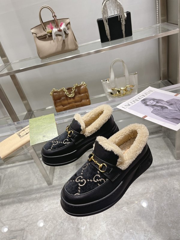 구찌 울 블렌드 말衔扣 로퍼 스노우 부츠 001-183779