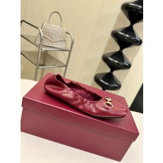 구찌 여성용 빈티지 스퀘어 토 플랫 발레 슈즈 001-183842