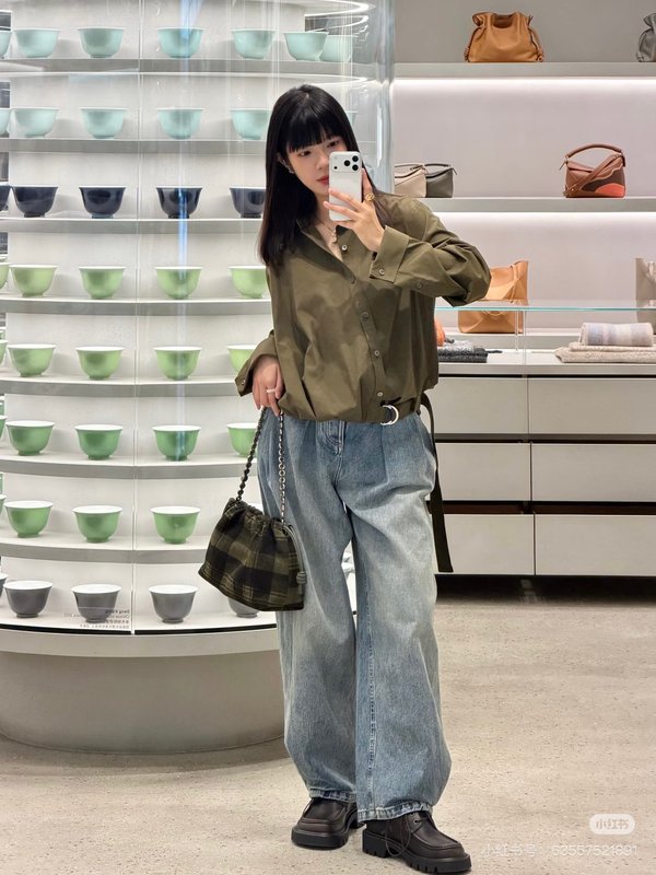 로에베 비대칭 디자인 루즈핏 셔츠 001-183873