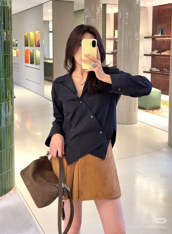 로에베 봄 비대칭 디자인 셔츠 001-183874