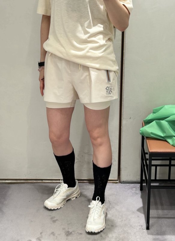 로에베 콜라보 한정판 가짜 투피스 요가 반바지 001-183879