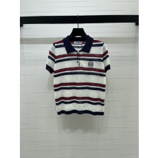 로에웨 칼라 스트라이프 니트 반팔 티셔츠 001-183896