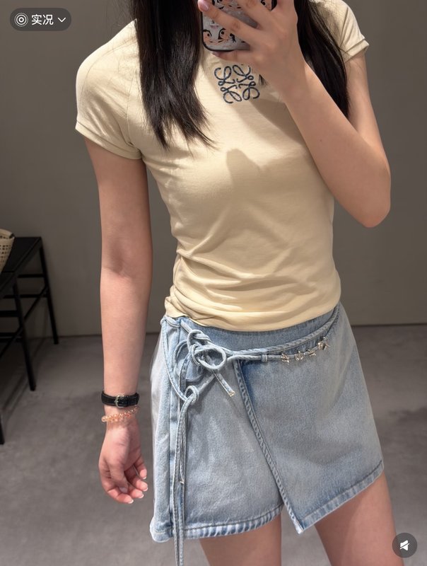 로에베 슬림핏 라운드넥 로고 티셔츠 001-183897