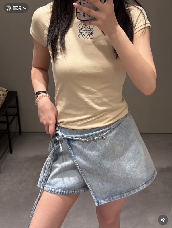 로에베 슬림핏 라운드넥 로고 티셔츠 001-183897