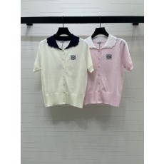 로에베 칼라 니트 반팔 티셔츠 001-183924