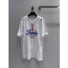 로에베 빈티지 자수 드로스트링 반팔 티셔츠 001-183925