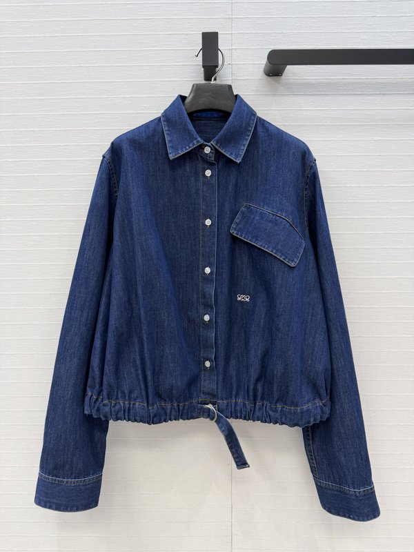 Loew 빈티지 데님 셔츠 칼라 자켓 001-183934