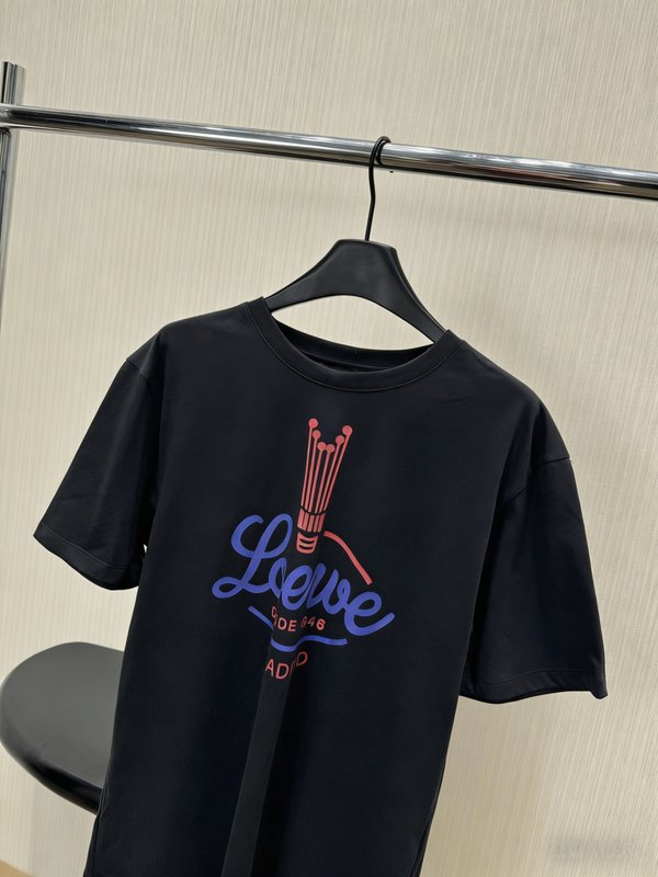 로에웨 주름 코튼 블렌드 루즈핏 티셔츠 001-183936