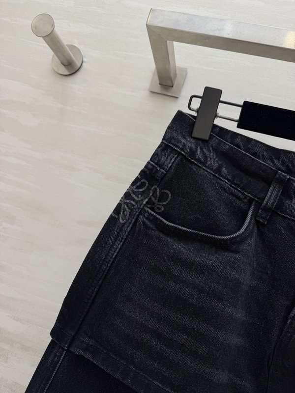 가짜 투 레이어드 와이드 데님 팬츠 001-183944