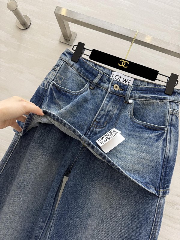 가짜 투 레이어드 와이드 데님 팬츠 001-183945