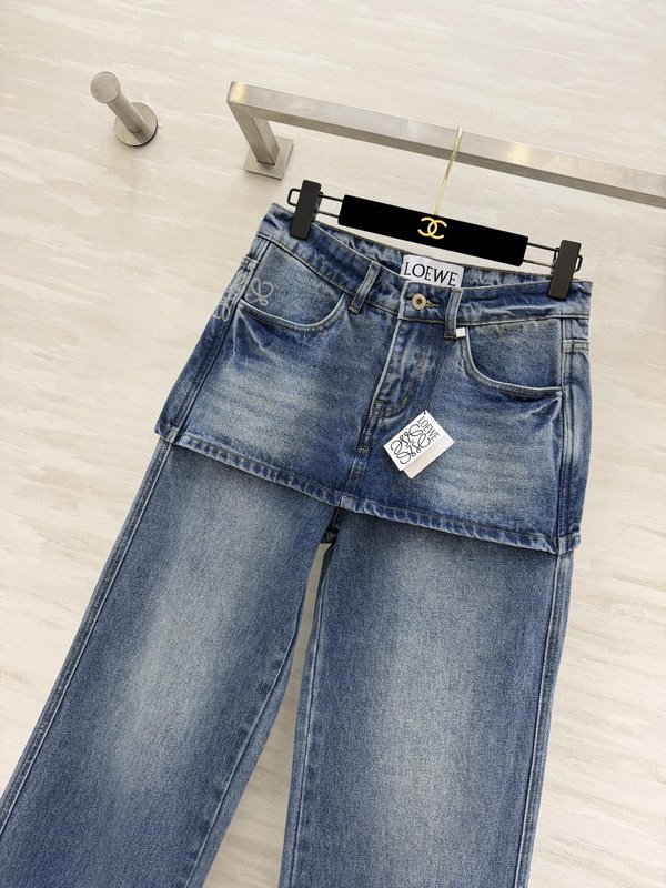 가짜 투 레이어드 와이드 데님 팬츠 001-183945