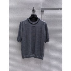 로에베 그레이 울 반팔 티셔츠 001-183947