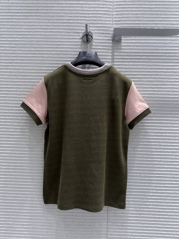 로에베 얼리 스프링 컬러 블록 라글란 반팔 티셔츠 001-183956