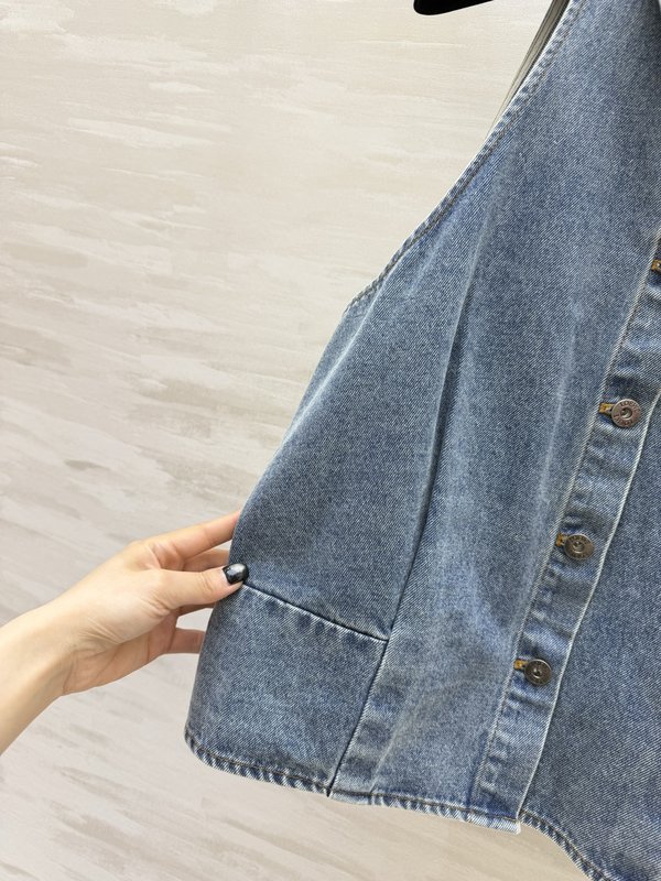 로에베 워싱 데님 홀터넥 조끼 001-183961