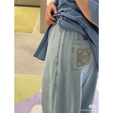로에웨 스트링 웨이스트 와이드 데님 팬츠 001-183967