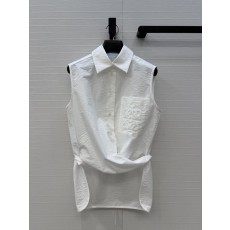 로에베 로고 자수 민소매 셔츠 001-183970