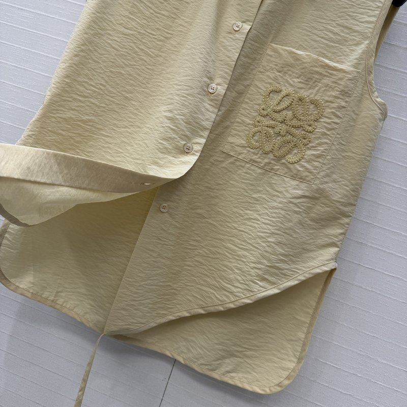 로에베 자수 민소매 셔츠 불규칙한 헴 001-183972