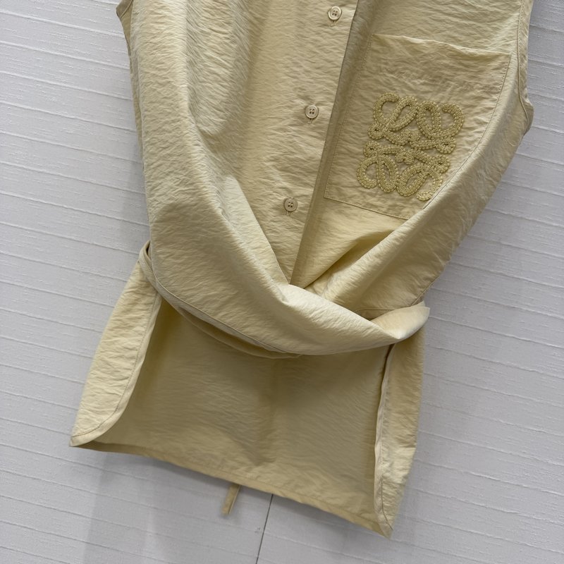 로에베 자수 민소매 셔츠 불규칙한 헴 001-183972